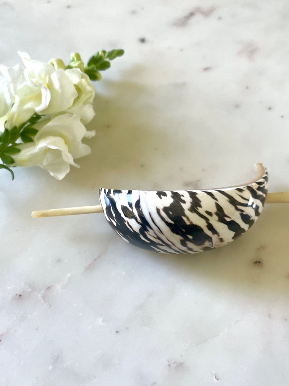 French Buffalo Horn Chic Hair Pin, Ponytail Maker, Barrette - Picture 4 of 15